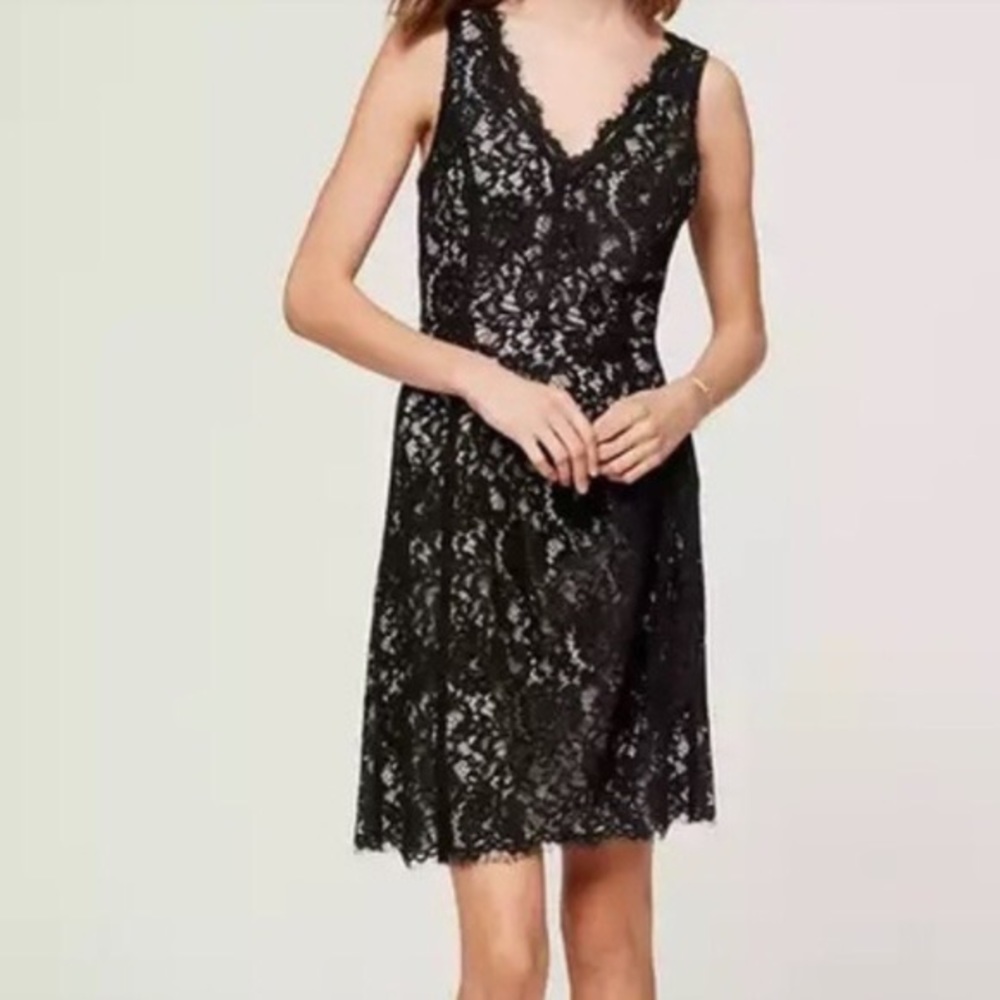 BNWT Ann Taylor LOFT Black Lace Dress